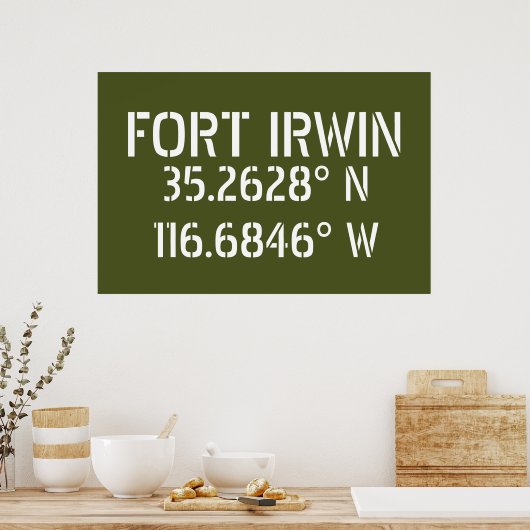 Fort Irwin Latitude Longitude Poster (Küche)