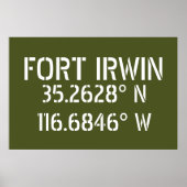 Fort Irwin Latitude Longitude Poster (Vorne)