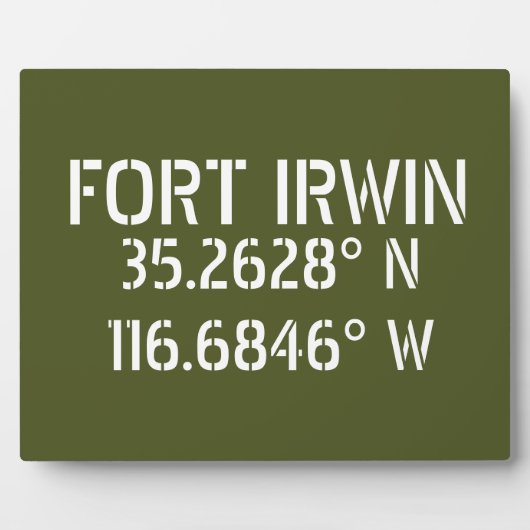 Fort Irwin Latitude Longitude Tabletop Fotoplatte (Vorderseite)
