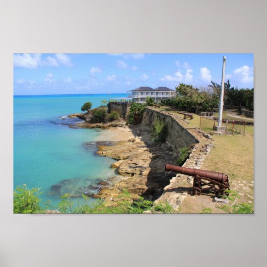 Fort James in Antigua Canvas Print Poster (Vorne)