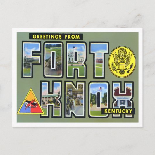 Fort Knox, Kentucky Vintag Big Letters Postkarte (Vorderseite)
