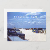 Fort Lauderdale Beach Cabanas Retro Reisebild Postkarte (Vorne/Hinten)