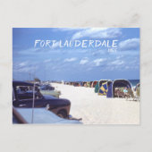 Fort Lauderdale Beach Cabanas Retro Reisebild Postkarte (Vorderseite)