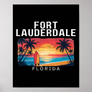 Fort Lauderdale Beach Florida Männer Frauen Surfen Poster