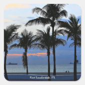 Fort Lauderdale Beach, Florida Quadratischer Aufkleber (Vorderseite)