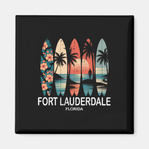 Fort Lauderdale Beach Florida Surfbrett Surfen Ret Magnet