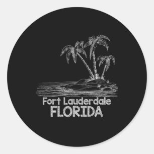 Fort Lauderdale Familienurlaub Shirt Flori Runder Aufkleber