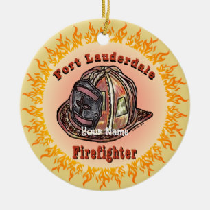 Fort Lauderdale Feuerwehrmann Keramik Ornament