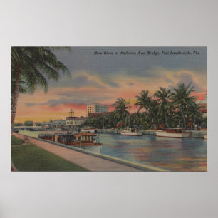 Fort Lauderdale, FL - neue Fluss-Ansicht u. Poster