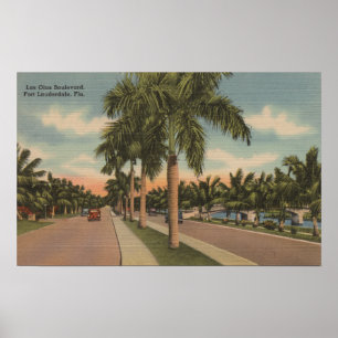 Fort Lauderdale, Florida - Ansicht von Las Olas Poster