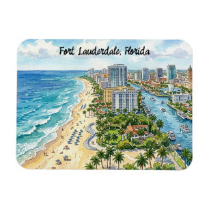 Fort Lauderdale Florida Aquarell-Illustration Magnet