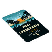 Fort Lauderdale Florida Beach Retro Sunset 60er Magnet (Rechte Seite)