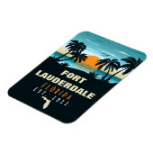 Fort Lauderdale Florida Beach Retro Sunset 60er Magnet (Linke Seite)