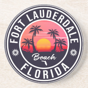 Fort Lauderdale Florida Beach Retro Tropischer 60e Getränkeuntersetzer