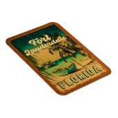 Fort Lauderdale Florida Beach Retro Tropischer 60e Magnet (Rechte Seite)
