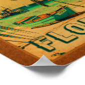 Fort Lauderdale Florida Beach Retro Tropischer 60e Poster (Ecke)