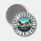 Fort Lauderdale Florida Beach Tropical Souvenirs Magnet (Vorderseite/Rückseite)