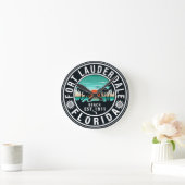 Fort Lauderdale Florida Beach Tropical Souvenirs Runde Wanduhr (Zuhause)