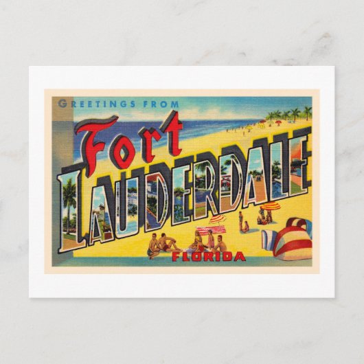 Fort Lauderdale Florida FL Großer Brief Postkarte (Vorderseite)