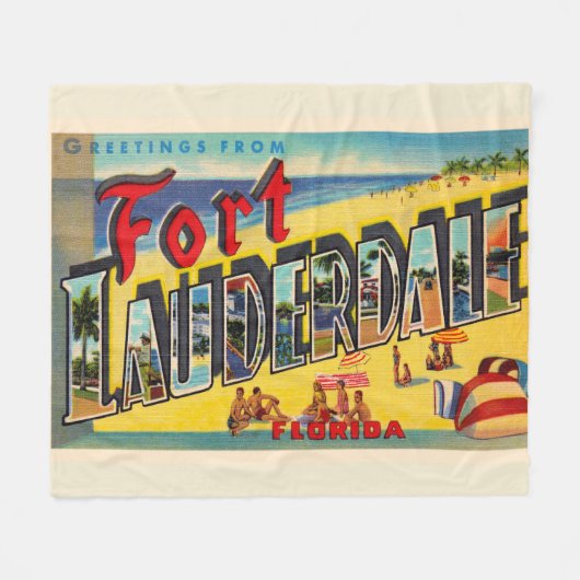 Fort Lauderdale Florida FL Großer Brief Postkarte Fleecedecke (Vorderseite (Horizontal))