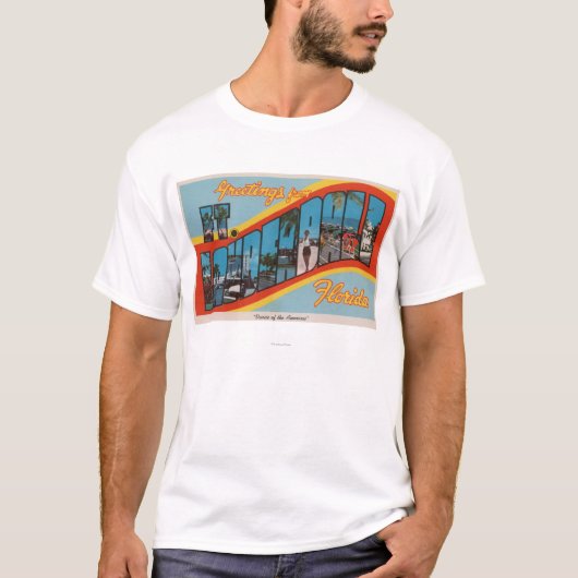 Fort Lauderdale, Florida - große Buchstabe-Szenen T-Shirt (Vorderseite)