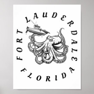 Fort Lauderdale Florida Krake Salzwasser Tiefsee Poster