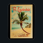 Fort Lauderdale Florida Palm Tree Beach Vintag Magnet<br><div class="desc">Fort Lauderdale Florida Design im Vintage Travel Stil mit einer Palme am Strand mit Ozean und Himmel.</div>