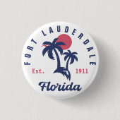 Fort Lauderdale Florida Palm Tree Tropical Beach Button (Vorderseite)