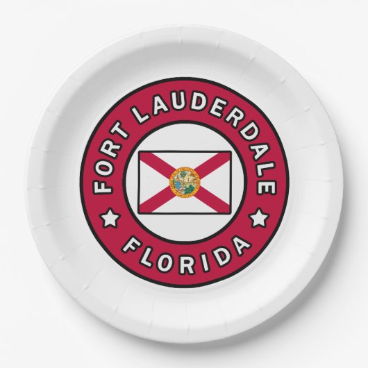 Fort Lauderdale Florida Pappteller (Vorderseite)