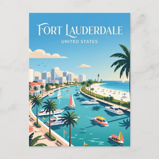 Fort Lauderdale Florida Postkarte (Vorderseite)