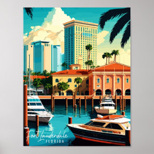 Fort Lauderdale Florida Reise in alter Zeit Poster