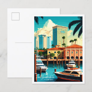 Fort Lauderdale Florida Reise in alter Zeit Postkarte