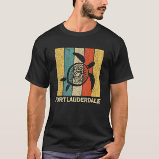 Fort Lauderdale Florida Retro 80er Tribal Sea Turt T-Shirt