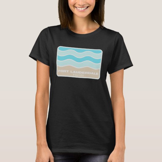 Fort Lauderdale Florida Retro FL Waves Beach Souve T-Shirt (Vorderseite)