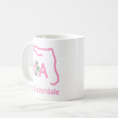 Fort Lauderdale Florida Route A1A Flamingos Kaffeetasse (Vorderseite Links)