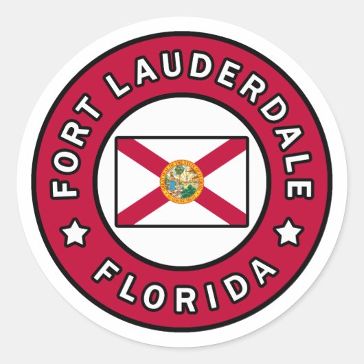 Fort Lauderdale Florida Runder Aufkleber (Vorderseite)