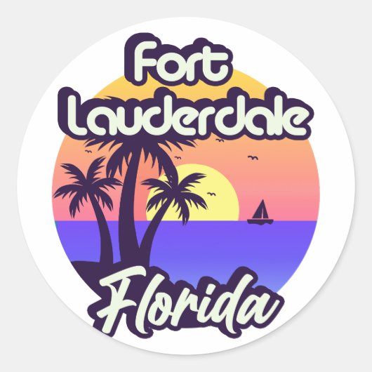 Fort Lauderdale Florida Runder Aufkleber (Vorderseite)