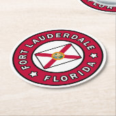 Fort Lauderdale Florida Runder Pappuntersetzer (Angewinkelt)