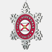 Fort Lauderdale Florida Schneeflocken Zinn-Ornament (Rechts)