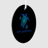 Fort Lauderdale Florida Sea Blue Tribal Turtle Ornament (Vorderseite)