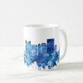 Fort Lauderdale Florida Skyline Blue Kaffeetasse (VorderseiteRechts)