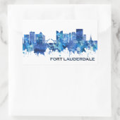 Fort Lauderdale Florida Skyline Blue Rechteckiger Aufkleber (Tasche)