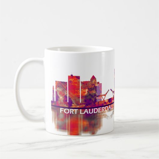 Fort Lauderdale Florida Skyline Kaffeetasse (Links)