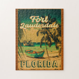 Fort Lauderdale Florida Strand Retro Tropisch 60er Puzzle
