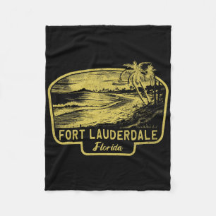 Fort Lauderdale Florida Strand Surf Vintage Blau M Fleecedecke
