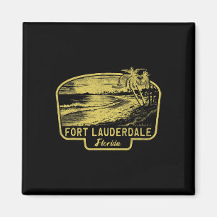 Fort Lauderdale Florida Strand Surfen Vintage Blau Magnet