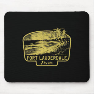 Fort Lauderdale Florida Strand Surfen Vintage Blau Mousepad
