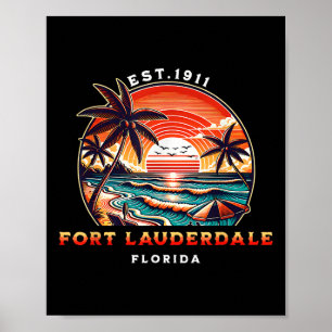 Fort Lauderdale Florida Strand Vintage Poster
