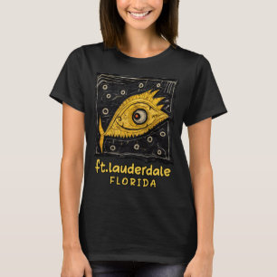 Fort Lauderdale Florida Süßer Gelber Monster Fisch T-Shirt