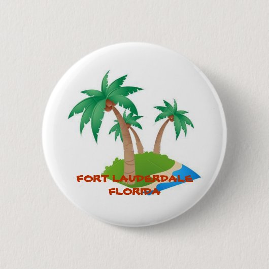 Fort Lauderdale Florida, tropischer Urlaubsschalte Button (Vorderseite)